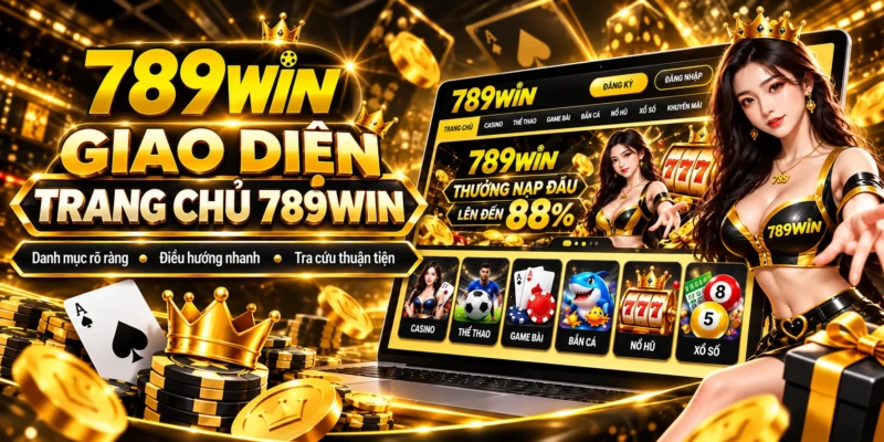 Giao diện trang chủ và danh mục trò chơi 789WIN